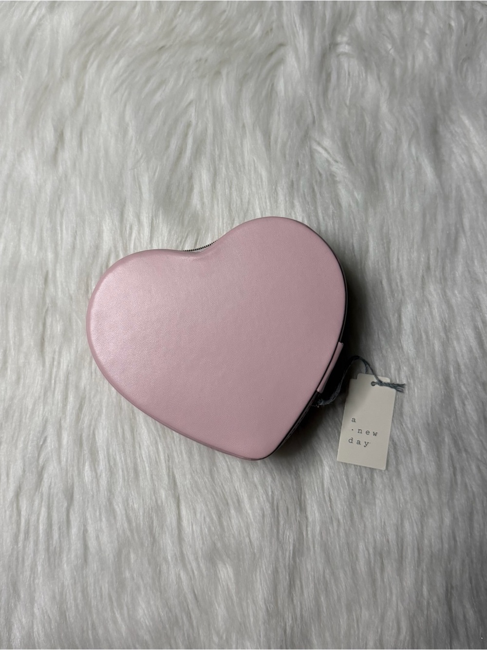 A New Day Light Pink Heart Shaped Jewelry Travel Case